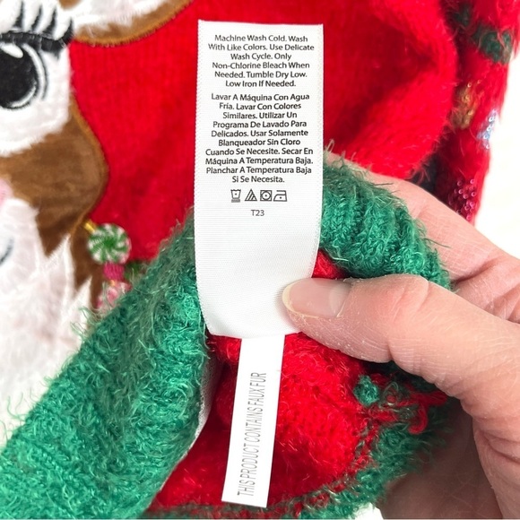 Christmas Reindeer Girls Holiday Time Sweater Size Large (10-12) - Picture 7 of 8